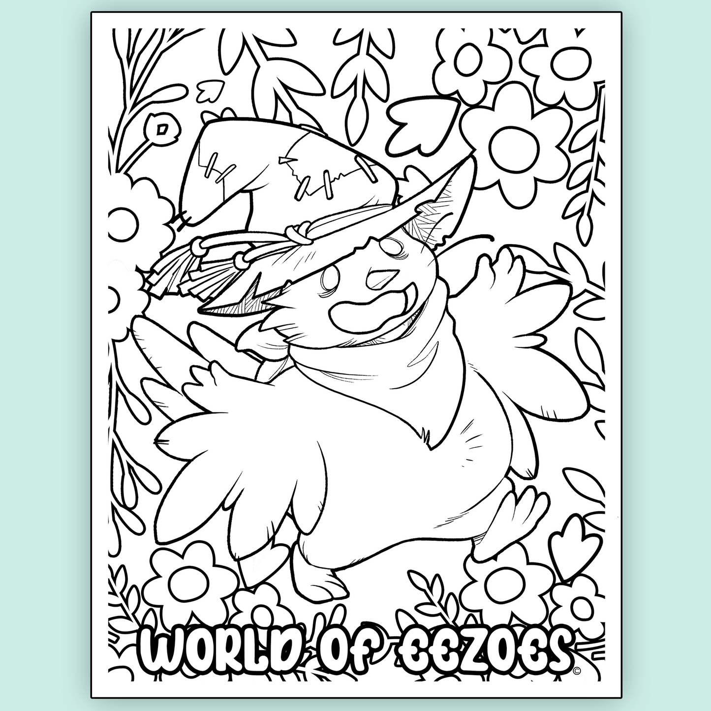 Carecrow Colouring Page FREE Digital Download