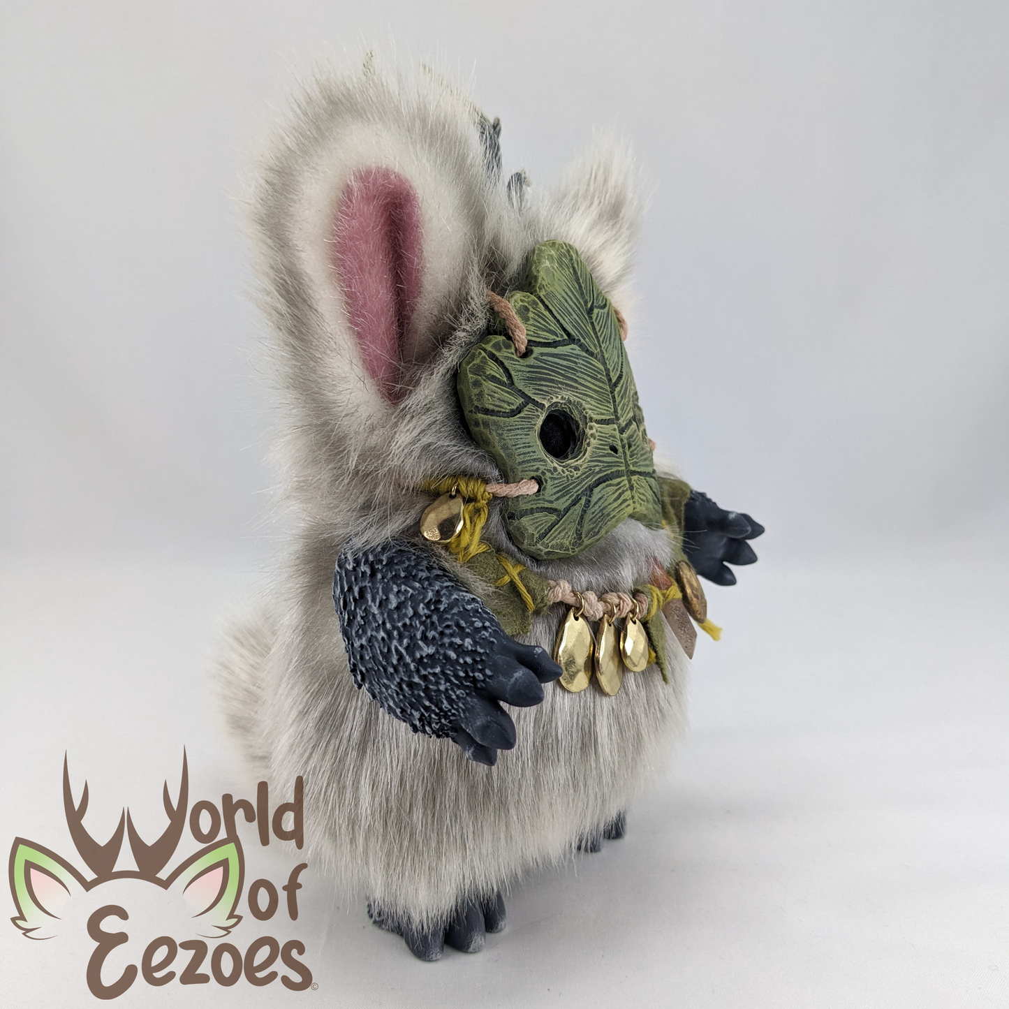Grey Leaf Baby Eezoe Art Doll OOAK by KidCitizen