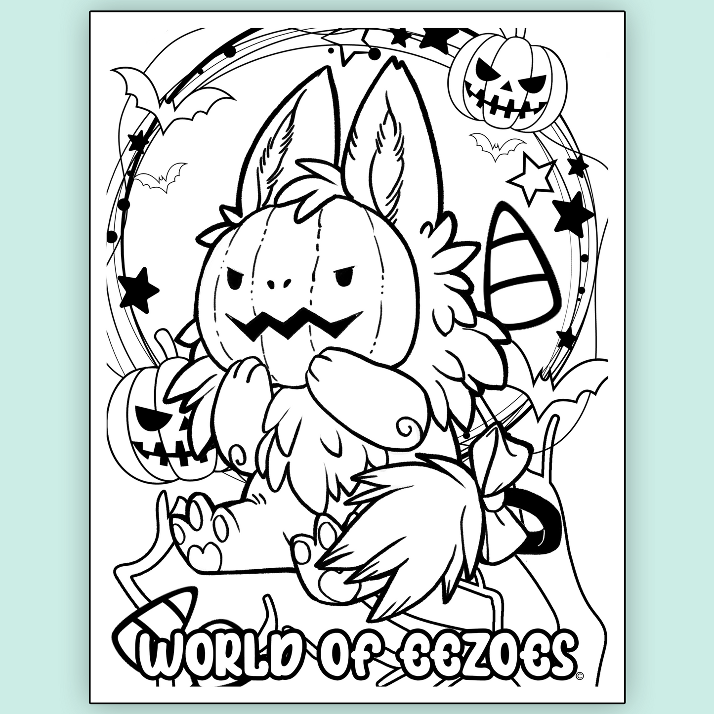 Pumpkin Imp Colouring Page FREE Digital Download