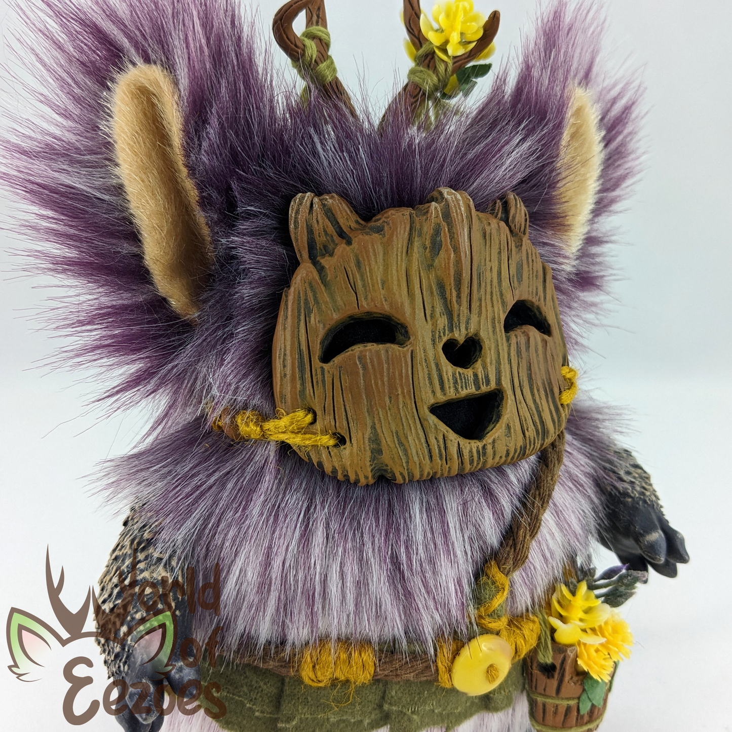 Purple Flower Eezoe Art Doll OOAK by KidCitizen