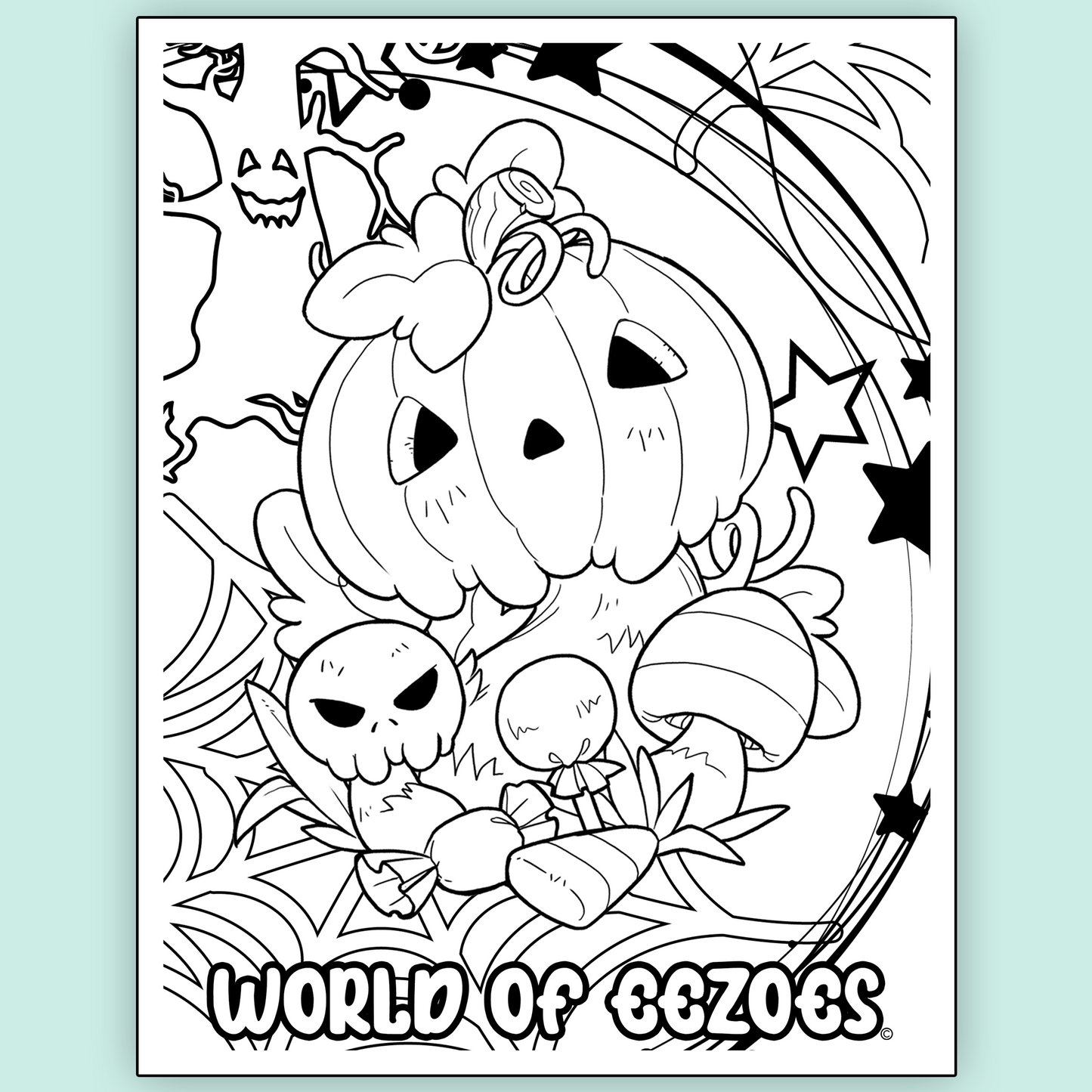 Shroompkin Colouring Page FREE Digital Download