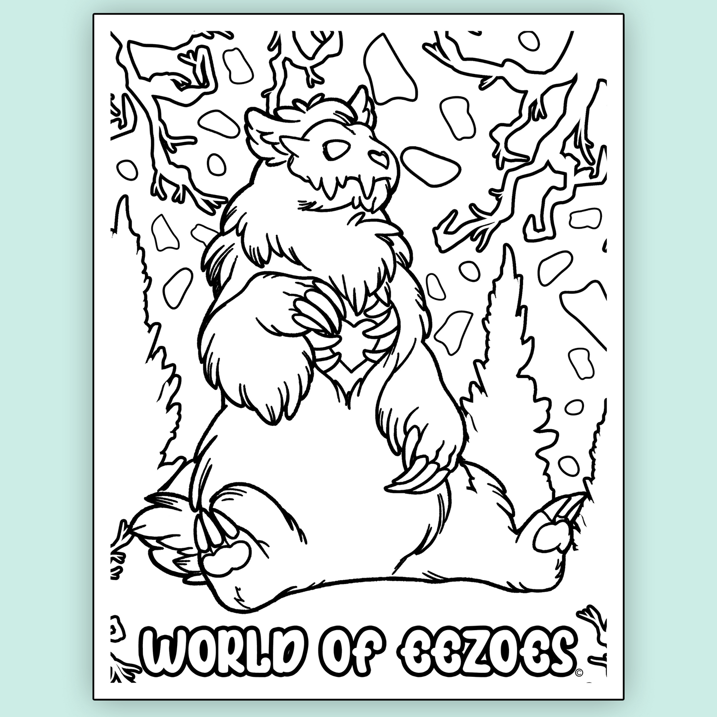 Skallhusk Colouring Page FREE Digital Download