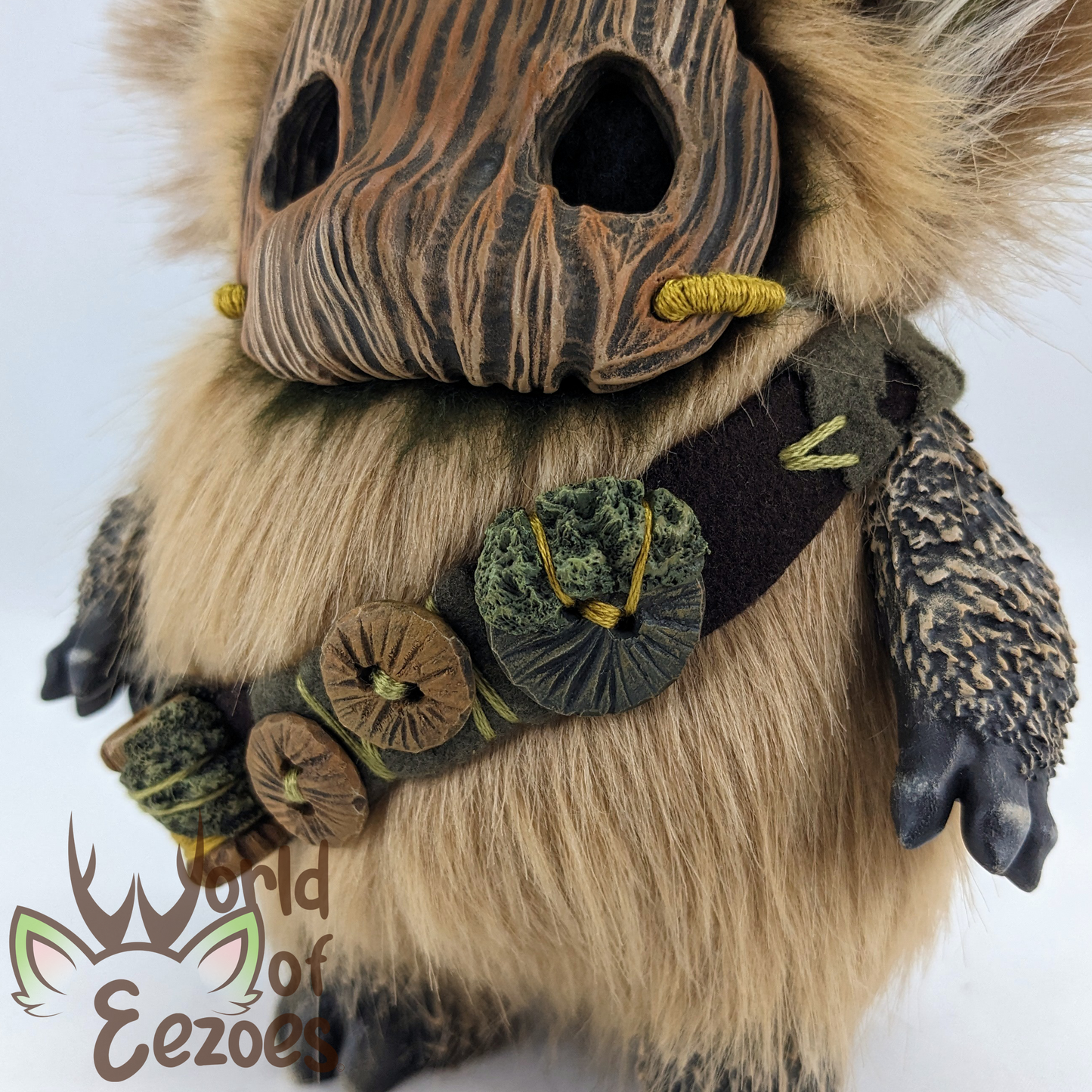Brown Button Eezoe Art Doll OOAK by KidCitizen