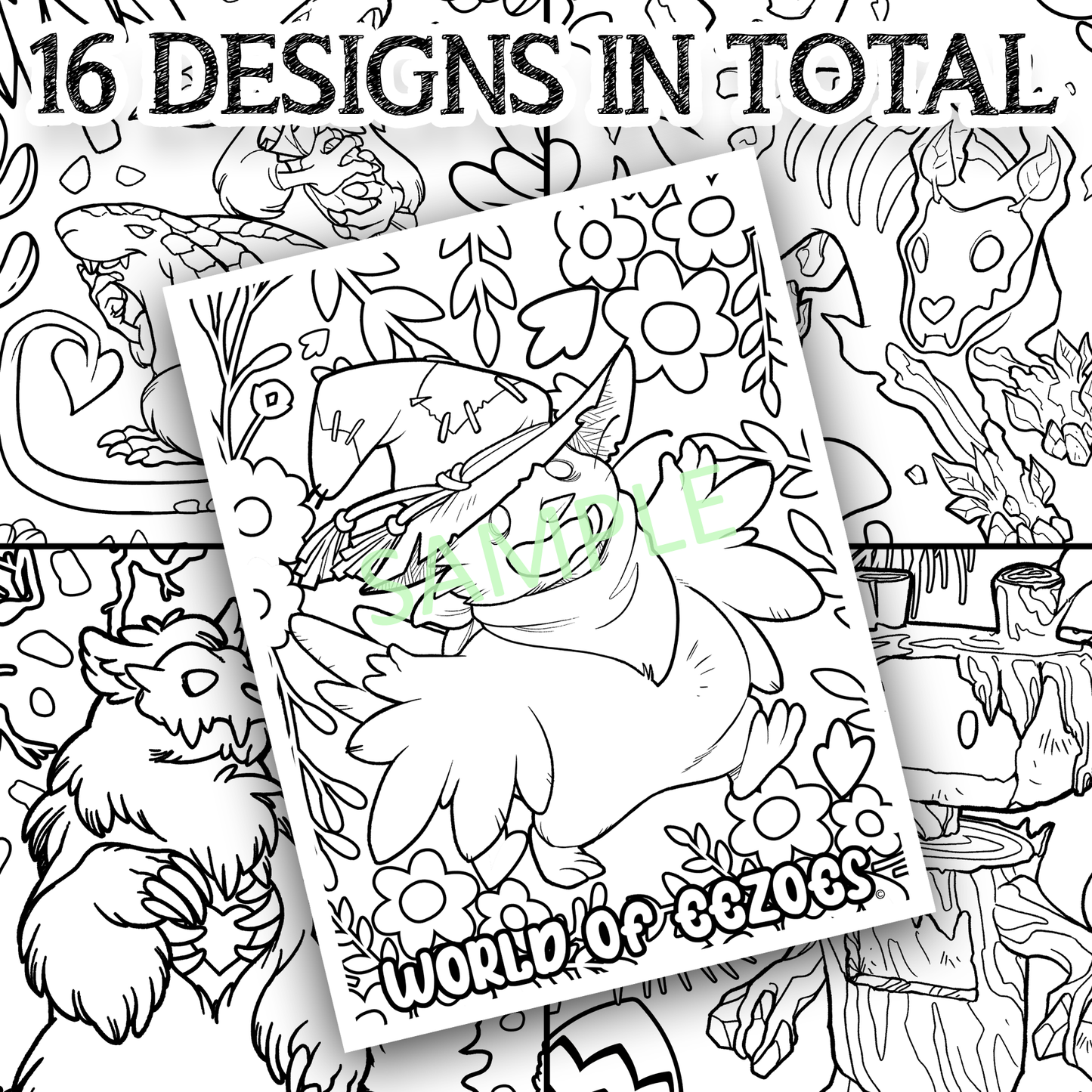 World of Eezoes Colouring Pages Package FREE Digital Download