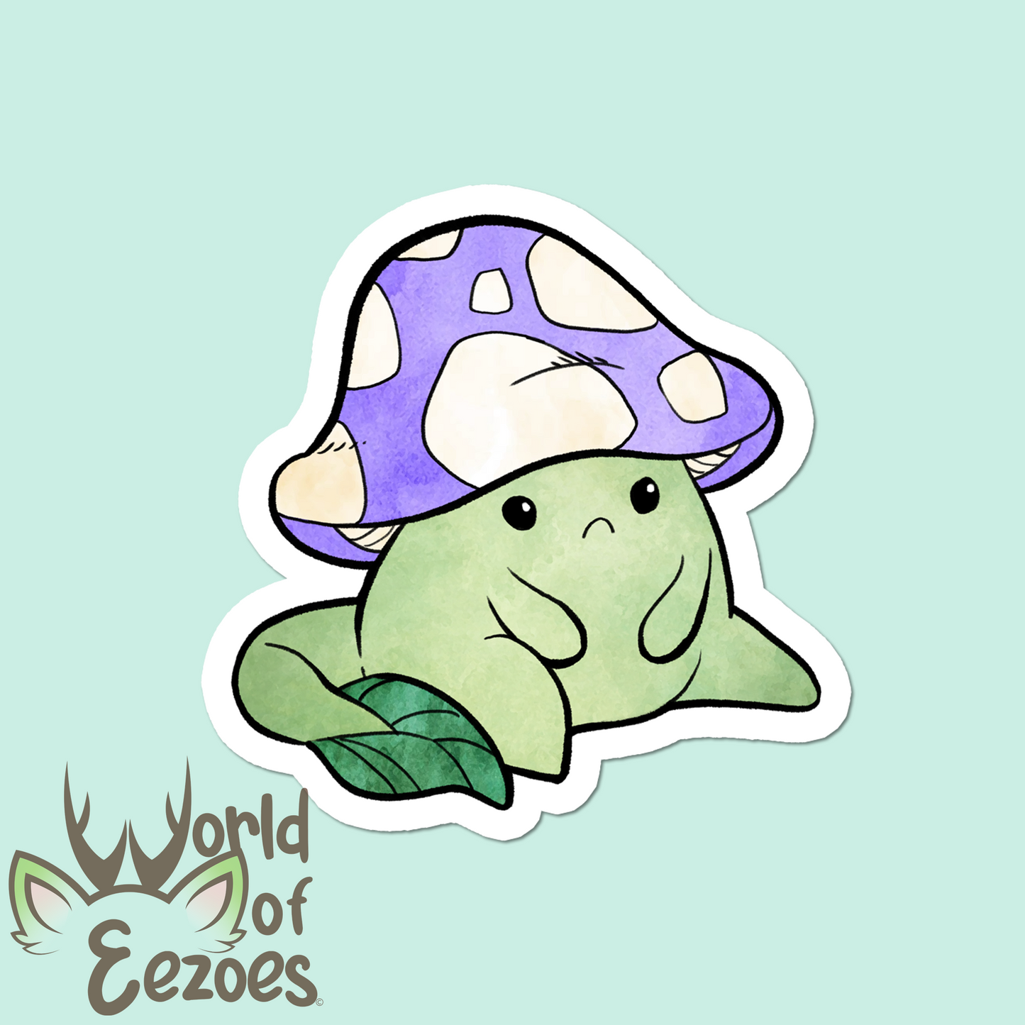 VINYL STICKER Green Grumpshroom