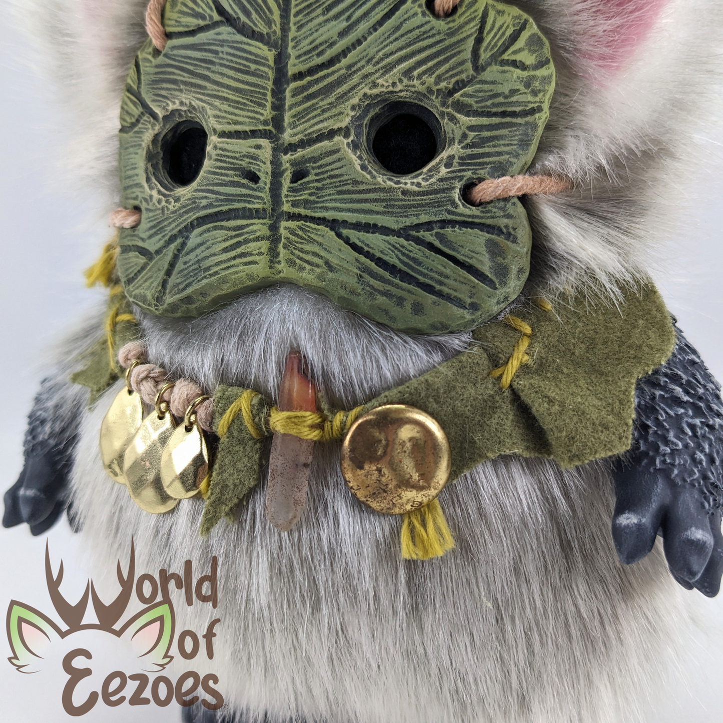 Grey Leaf Baby Eezoe Art Doll OOAK by KidCitizen