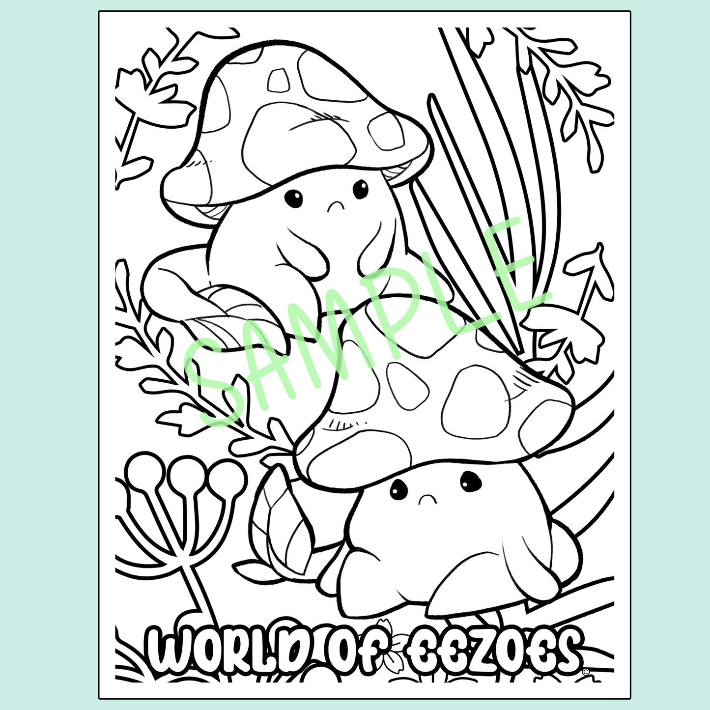 Grumpshroom Colouring Page FREE Digital Download