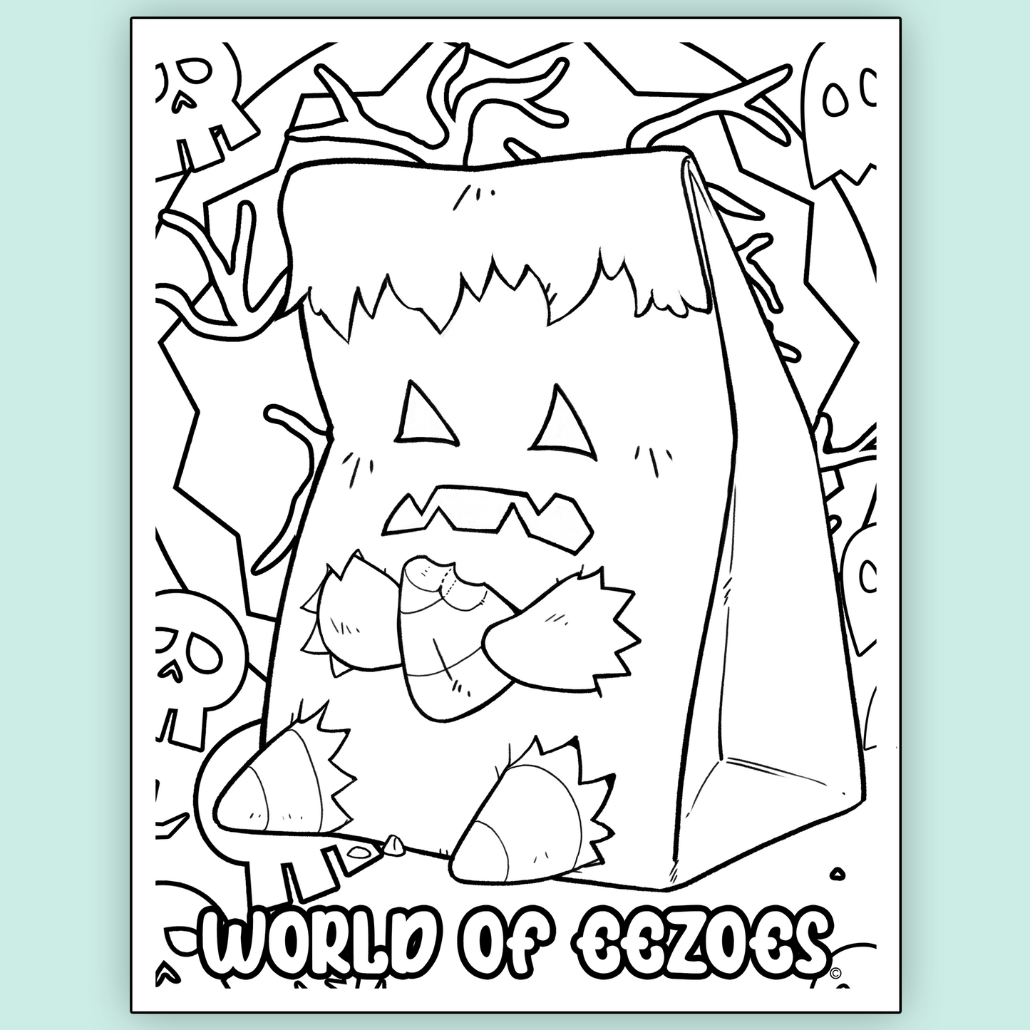 Halloween Timour Spirit Colouring Page FREE Digital Download