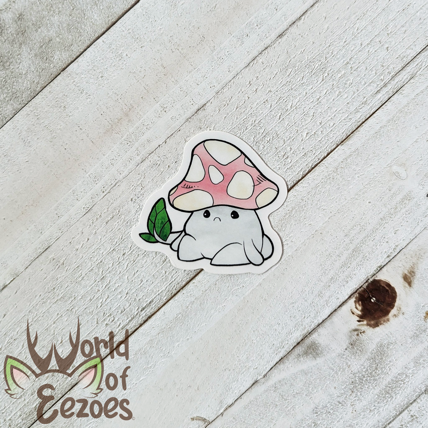 VINYL STICKER White Grumpshroom