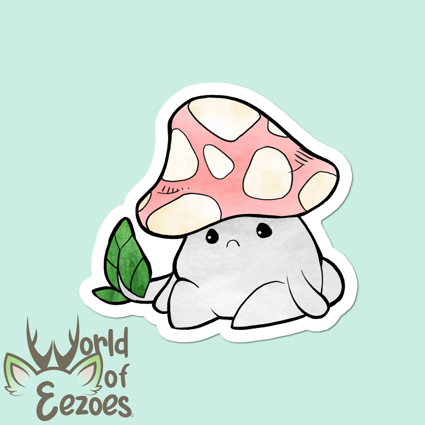 VINYL STICKER White Grumpshroom