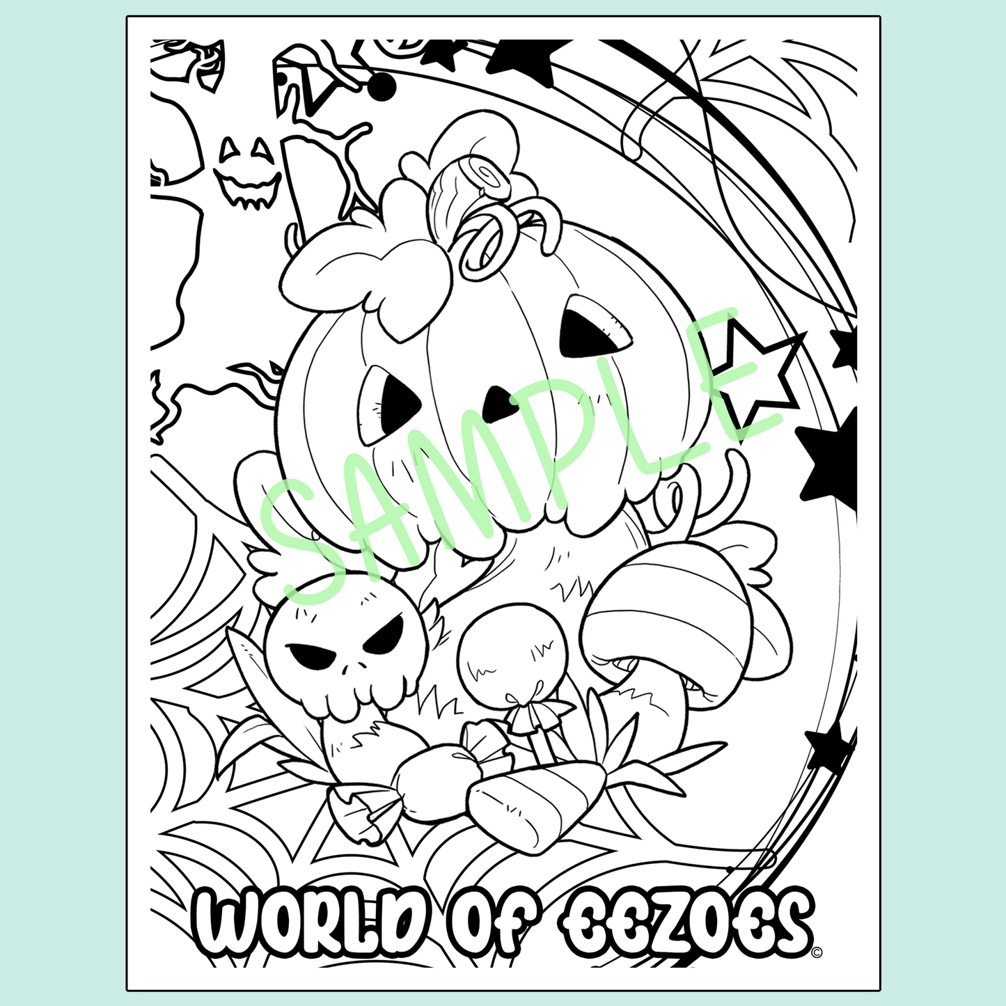 Shroompkin Colouring Page FREE Digital Download