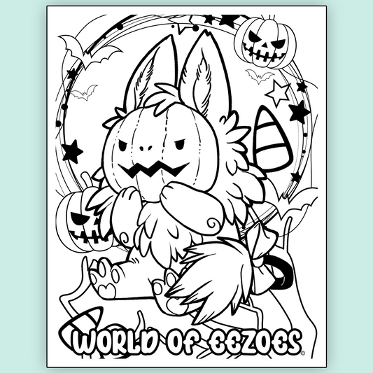 Pumpkin Imp Colouring Page FREE Digital Download