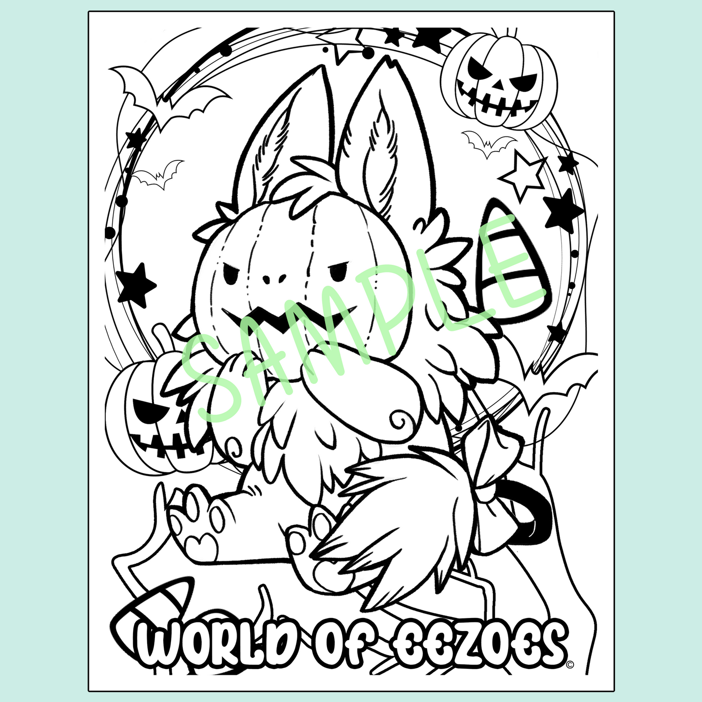 Pumpkin Imp Colouring Page FREE Digital Download