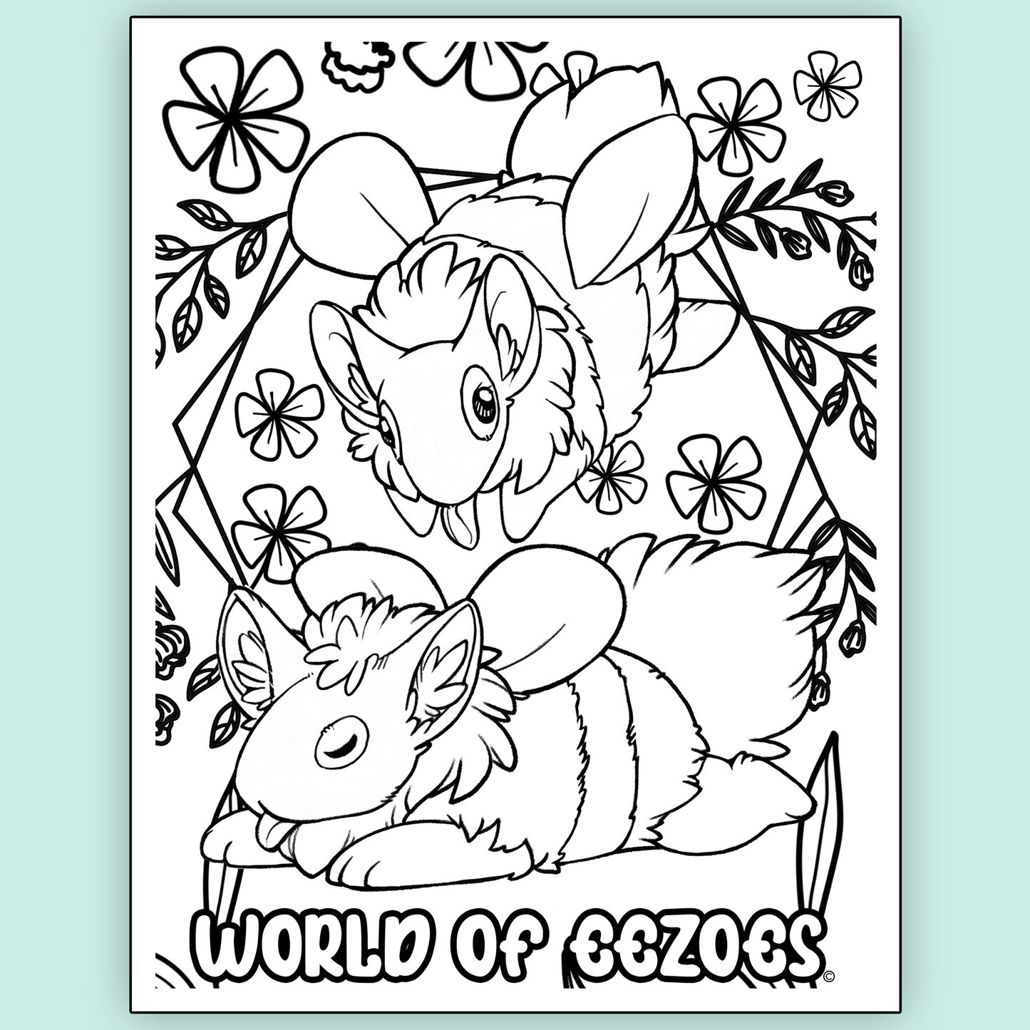 Pupbee Colouring Page FREE Digital Download