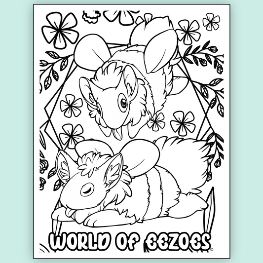 Pupbee Colouring Page FREE Digital Download
