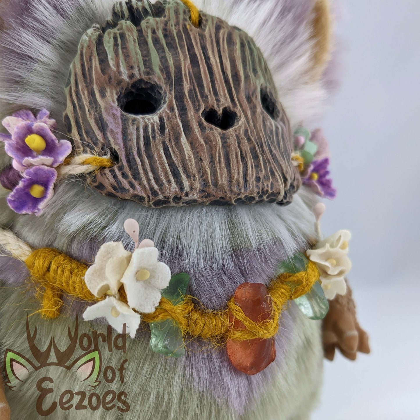 Green Purple Eezoe Art Doll OOAK by KidCitizen