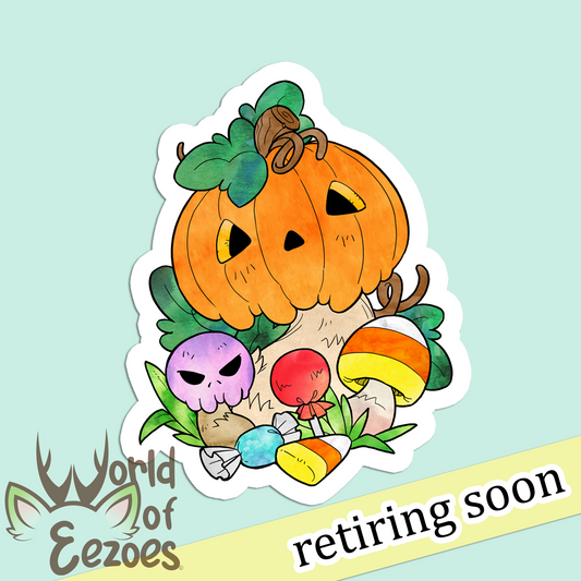 VINYL STICKER Shroompkin - Retiring Soon